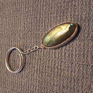 Medium Oval Labradorite Keychain (4)